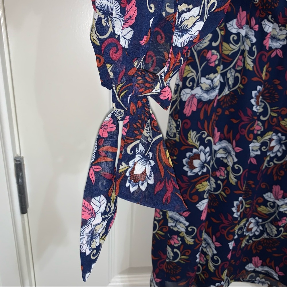 Nordstrom WAYF Navy Floral Dress SZ XS - Picture 7 of 14